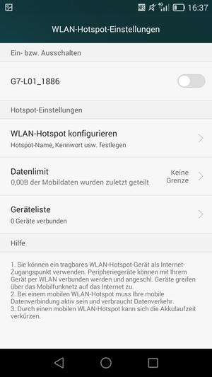 Wählen Sie WLAN-Hotspot konfigurieren