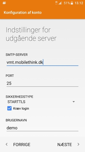 Indtast udgående serveradresse