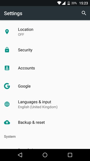Return to the Settings menu and select Accounts