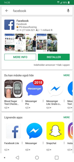 Vælg appen