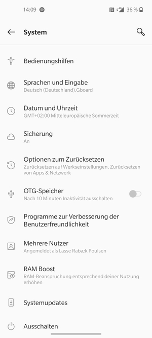 Wählen Sie Sicherung