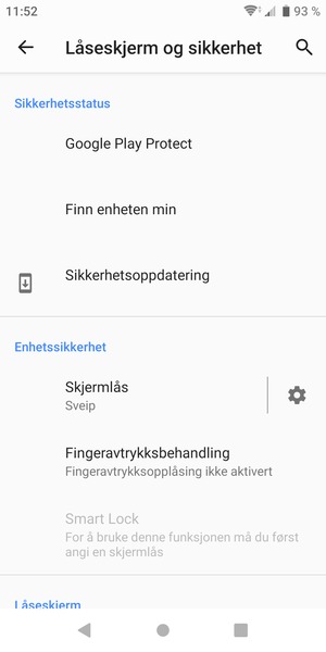 Velg Skjermlås