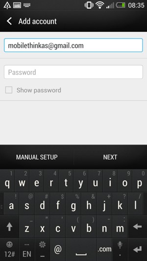 Inserisci il tuo indirizzo Gmail o Hotmail e password. Seleziona AVANTI