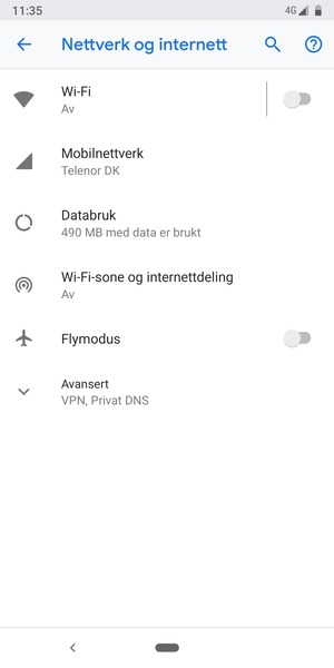 Velg Wi-Fi-sone og internettdeling