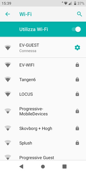 Ora sei connesso alla rete Wi-Fi