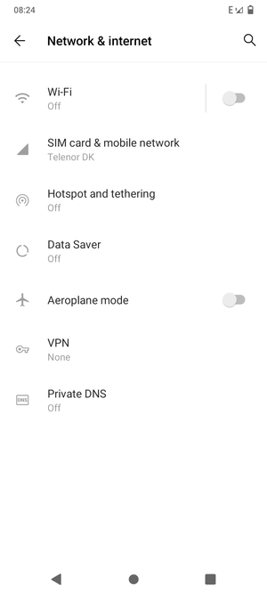 Select SIM card & mobile network