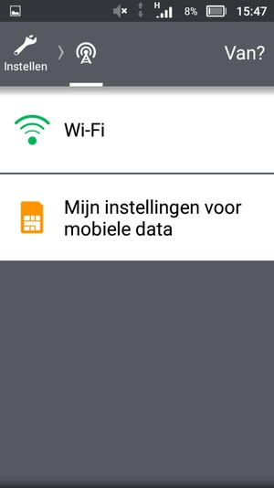 Selecteer Wi-Fi