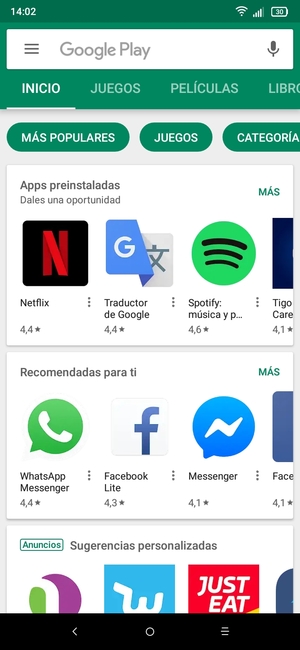 Seleccione la barra de Búsqueda