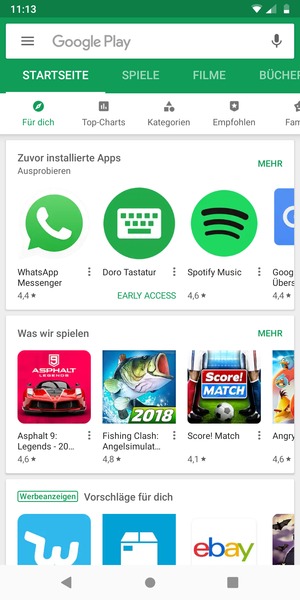 Wählen Sie die Suchleiste