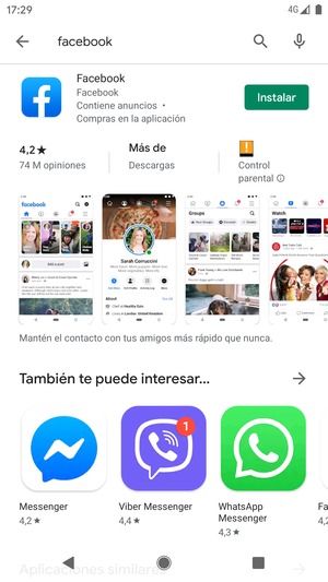 Seleccione la aplicación