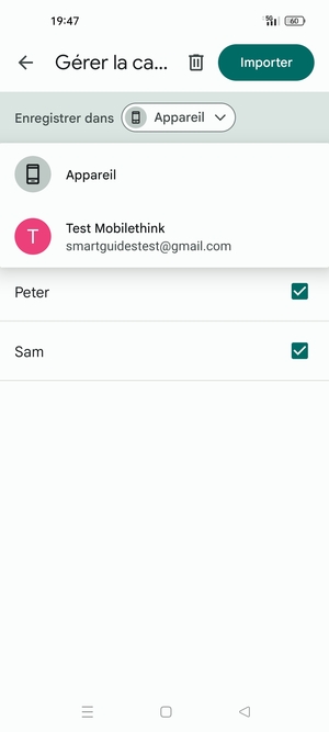 Sélectionnez votre compte Google