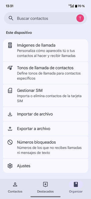 Desplácese y seleccione Gestionar SIM