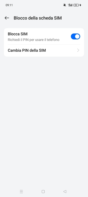 Seleziona Cambia PIN della SIM