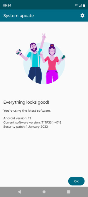 If your phone is up to date, select OK