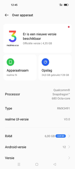 Selecteer realme UI