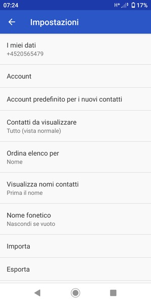 Scorri e seleziona Importa