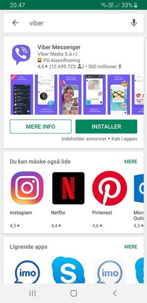 Vælg appen