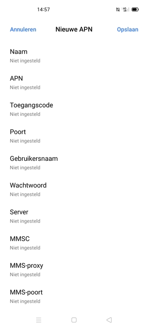 Voer internetgegevens in