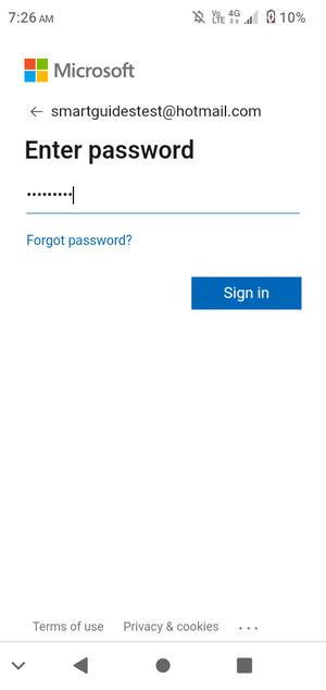 Enter your Password and select Sign in