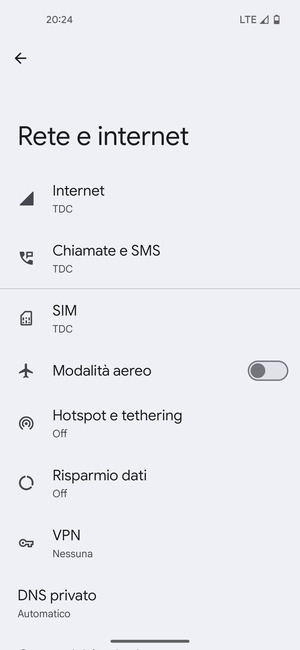 Seleziona SIM