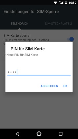 Geben Sie Ihre Neue PIN der SIM-Karte ein und wählen Sie OK