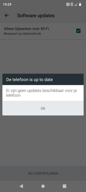 Als uw telefoon up-to-date is, selecteert u OK
