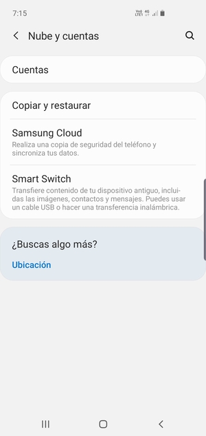 Seleccione Cuentas