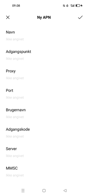 Indtast internet-oplysninger