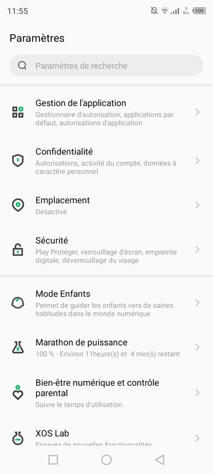 Faites défiler et sélectionnez Sécurité