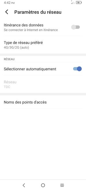 Sélectionnez Noms des points d'accès