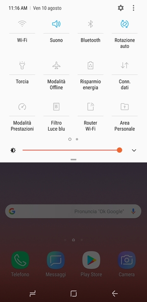 Seleziona il tasto v