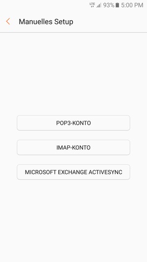 Wählen Sie POP3-KONTO oder IMAP-KONTO