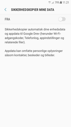 Aktiver Sikkerhedskopier mine data