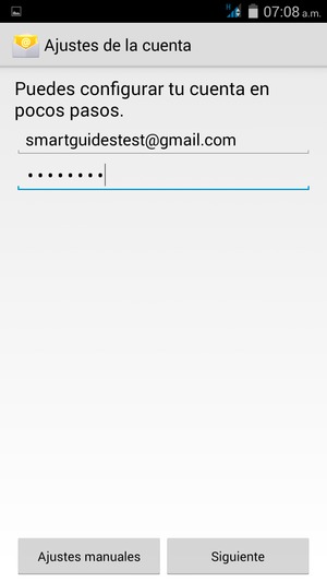 Introduzca su dirección y contraseña de Gmail o Hotmail. Seleccione Siguiente