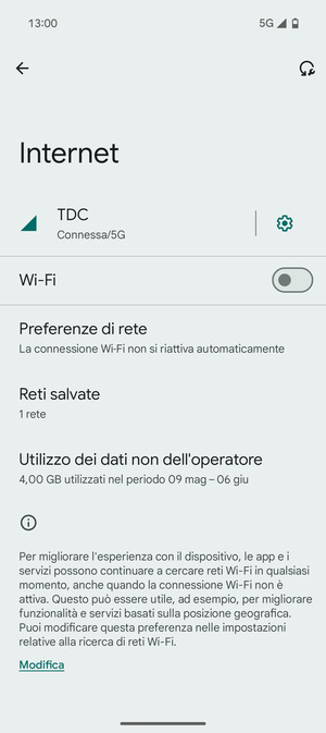 Attiva Wi-Fi