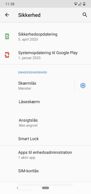 Vælg SIM-kortlås
