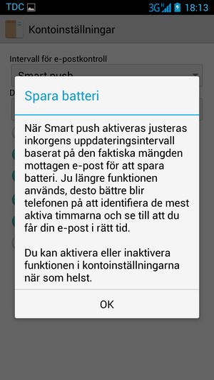 Om din skärm ser ut så här, välj OK