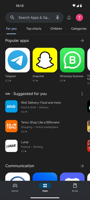Select the Search bar