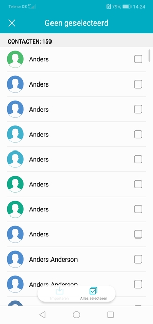 Vink het selectievakje Alles selecteren aan