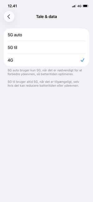 Vælg 4G