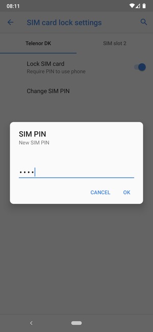 Enter your New SIM PIN and select OK