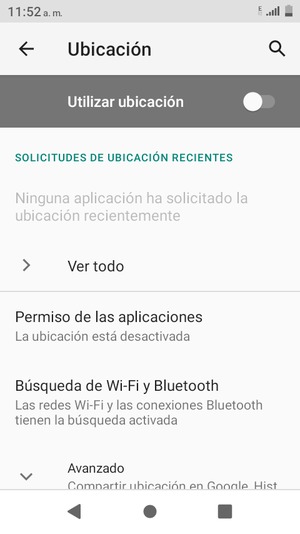 Desactive Utilizar ubicación