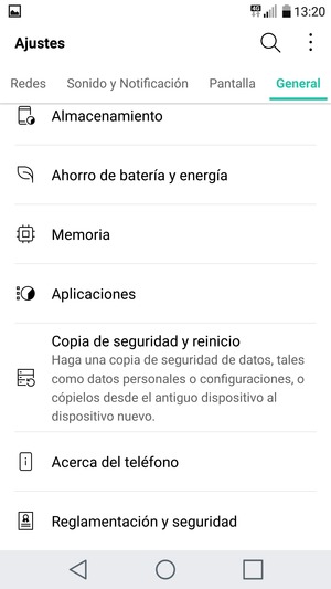 Desplácese y seleccione Acerca del teléfono