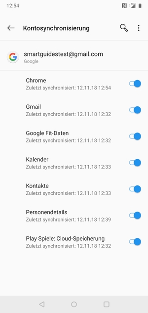 Stellen Sie sicher, dass Kontakte ausgewählt ist