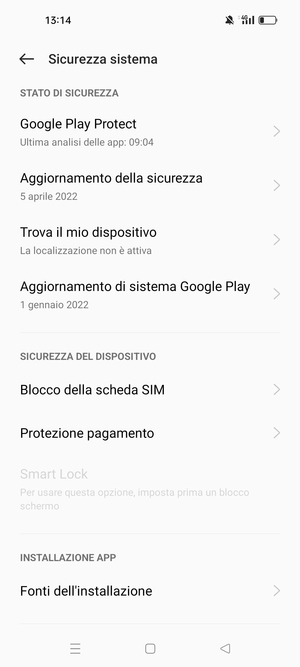 Seleziona  Blocco della scheda SIM