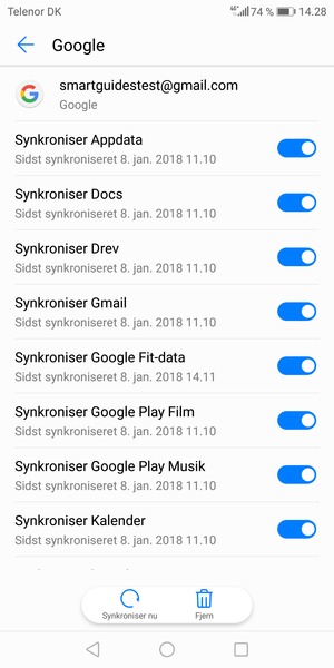 Vælg Synkroniser nu