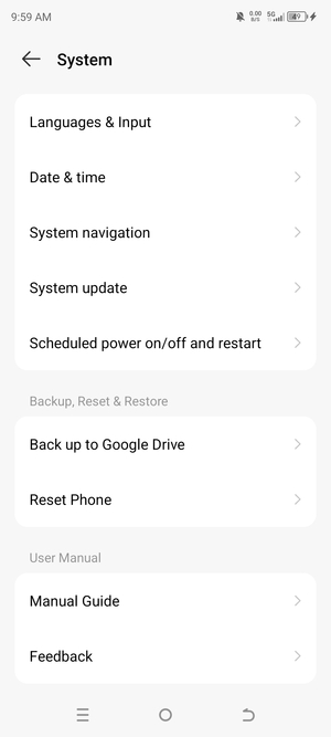 Select Back up to Google Drive