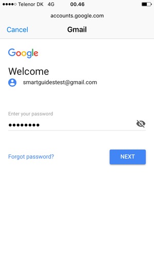 Enter your Password and select NEXT