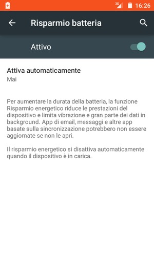 Attiva Risparmio batteria