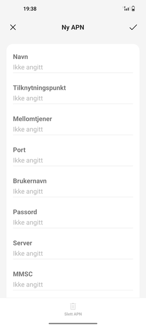 Skriv inn internett-informasjon